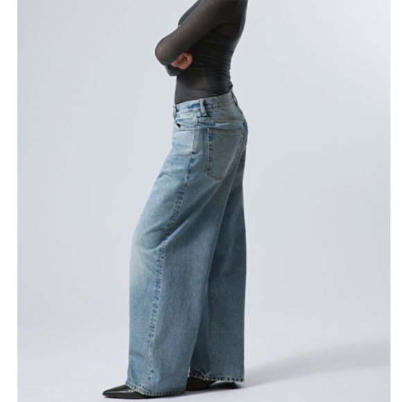 Women's Weekday Astro Loose Baggy Blue Jeans Denim Wide Leg Size 30/32 - Picture 11 of 13